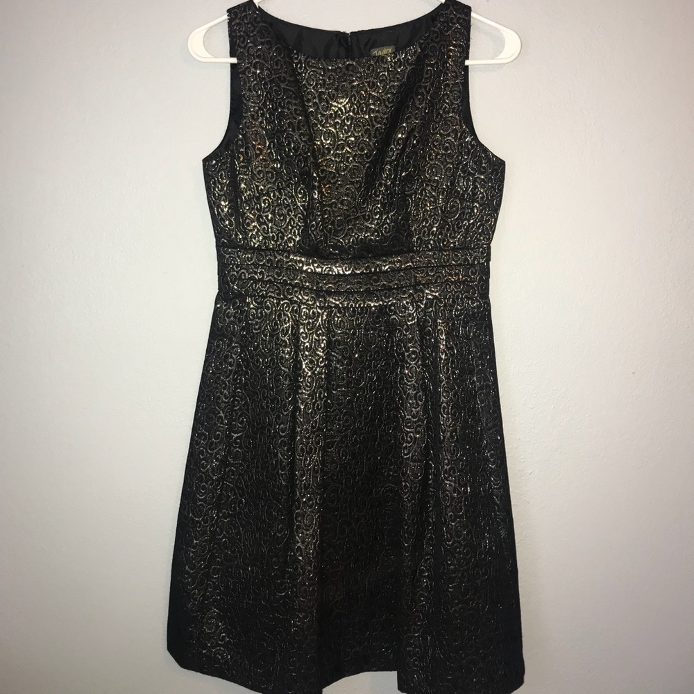 Sparkly black dress with gold tone